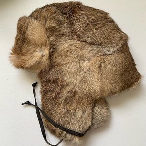 FRR Genuine rabbit fur Russian Ushanka hat, size small